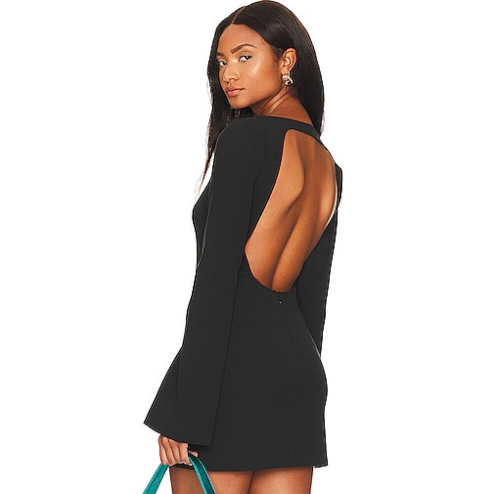 NWOT L'Academie Roux Long sleeve black mini dress XXS